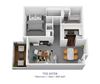 1 bed 1 bath floor plan 1 bed 1 bath floor plan at Bloomfield Apartments, Dayton, OH